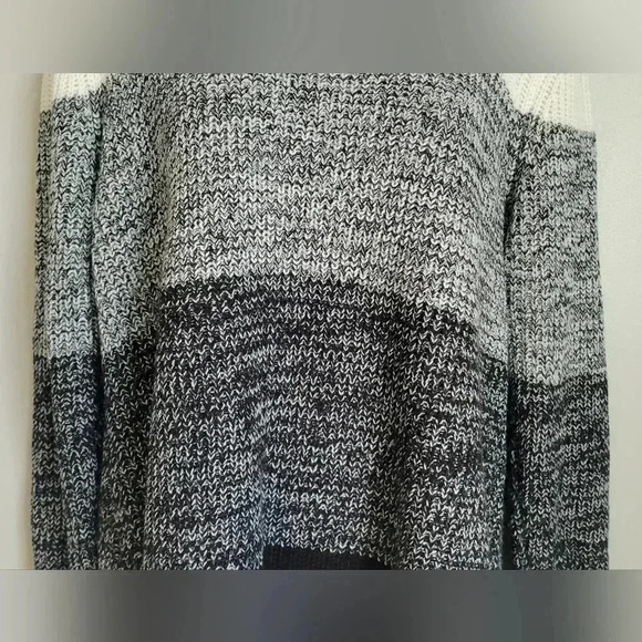 APT 9 cowl neck sweater, cream/gray/black turtleneck knit oversized sz XL - Picture 3 of 8